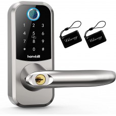 Smart Lock,Hornbill Fingerprint Keyless Entry Locks with Touchscreen Keypad,Bluetooth Front Door Lock,Electronic Digital Deadbolt with Reversible Handle,Free App,IC Card, Code,Wireless Lock