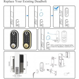 Smart Deadbolt, SMONET Fingerprint Electronic Deadbolt Door Lock with Keypad-Bluetooth Keyless Entry Keypad Smart Deadbolt App Control, Ekeys Sharing, App Monitoring Auto Lock for Homes and Hotel