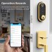 Smart Lock SMONET Bluetooth Keyless Entry Keypad Smart Deadbolt-Fingerprint Electronic Deadbolt Door Lock-App Control, Remote Ekeys Sharing, Free App Monitoring Easy to Install for Homes and Hotel